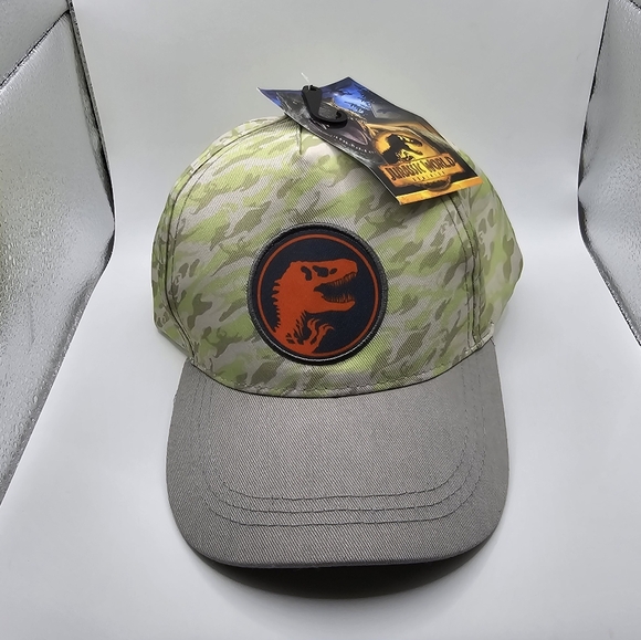 New With Tags Jurassic World Dominion Green Grey Camo Youths Hat One Size Nice - Picture 3 of 9